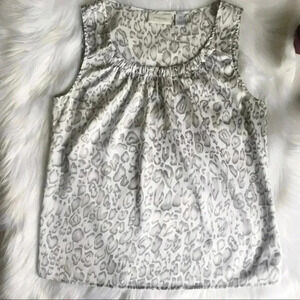 Chico’s Leopard Cheetah  Gray & White Tank